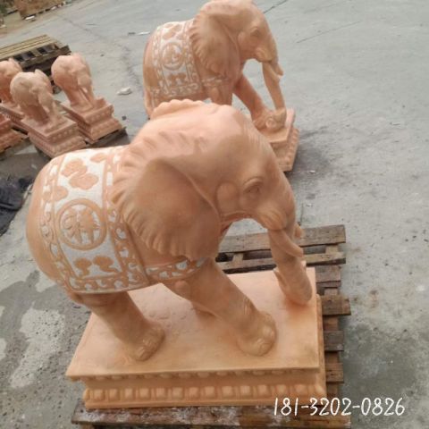 动物大象石雕雕塑