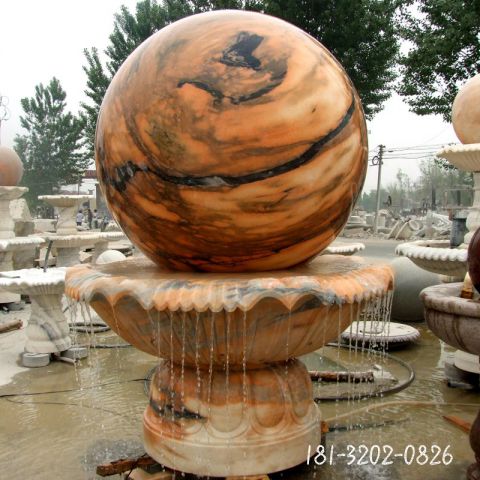 晚霞红景观风水球雕塑