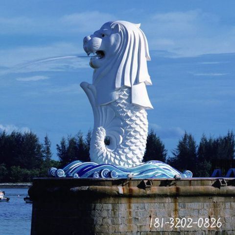 汉白玉海狮喷泉雕塑