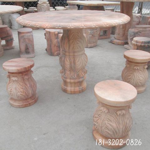 仿古景观石桌凳雕塑