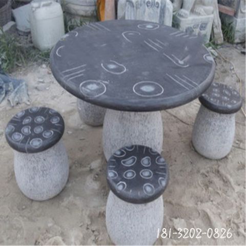 庭院蘑菇石桌凳雕塑