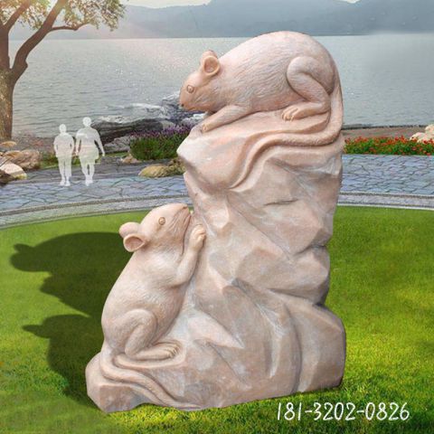 生肖老鼠石雕雕塑