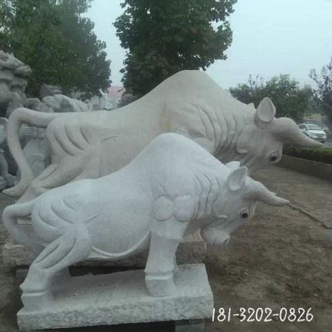 开荒牛动物石雕