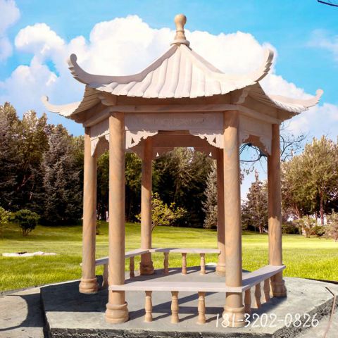 仿古六角凉亭雕塑