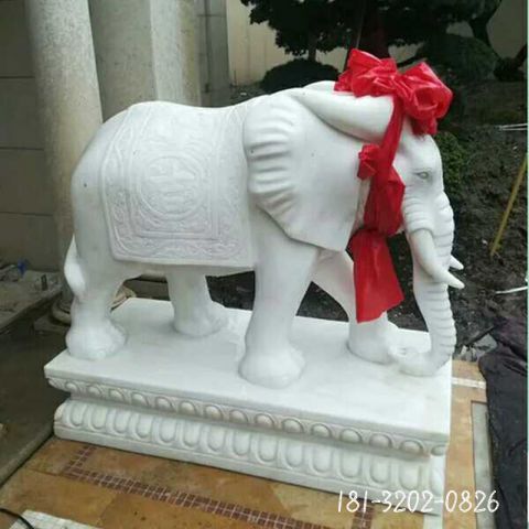 公园石雕大象动物