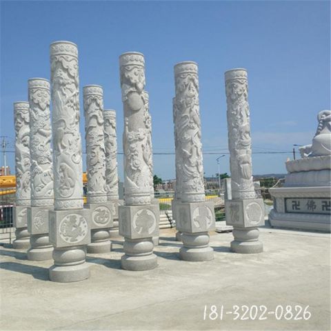 城市龙柱建筑石雕