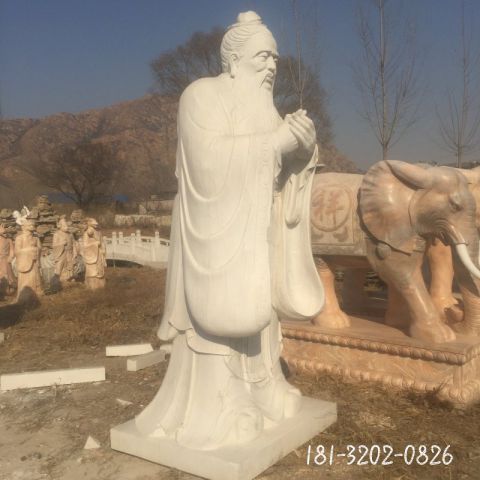 大型古代孔子石雕