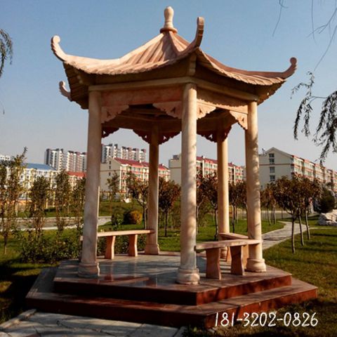 建筑单层石雕凉亭