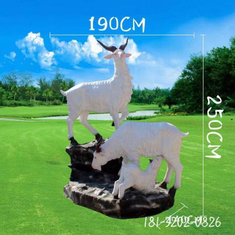 园林动物羊石雕