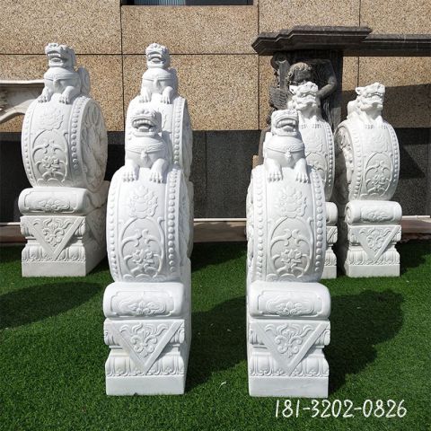 浮雕狮子抱鼓石雕塑