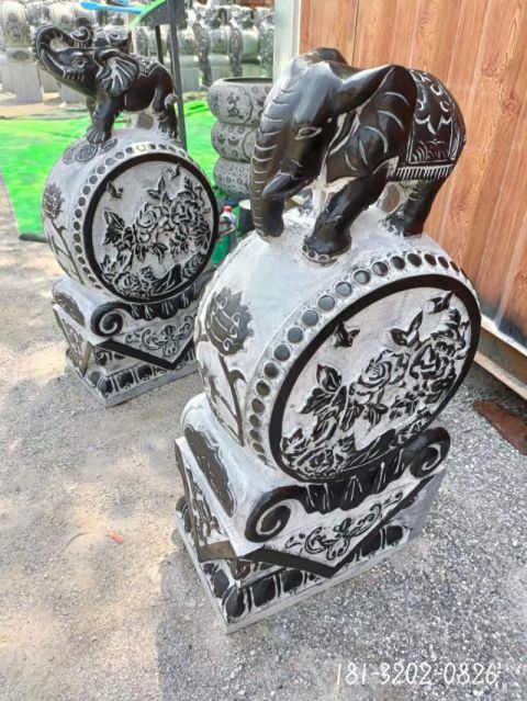 园林抱鼓石大象门墩