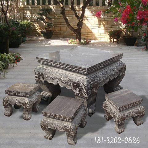 庭院异型石桌凳