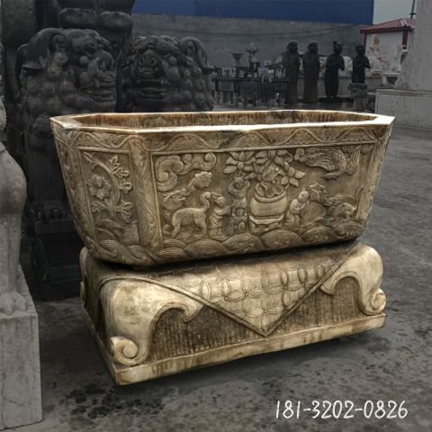 仿古园林水缸石雕