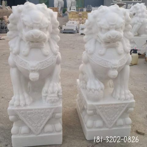 园林动物狮子门墩雕塑