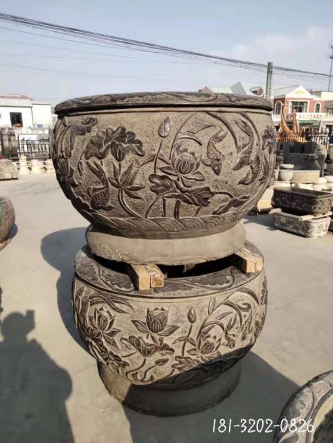 仿古景观鱼缸石雕