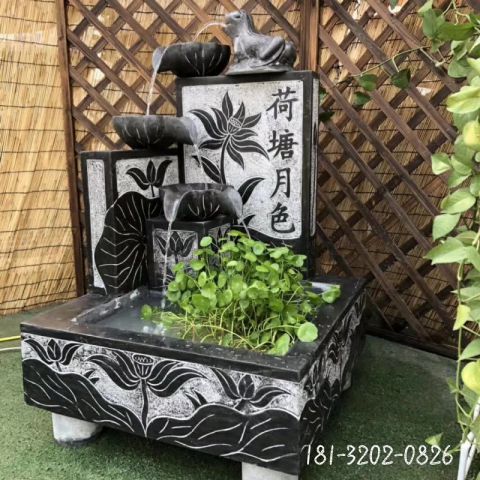 石雕流水池景观雕塑