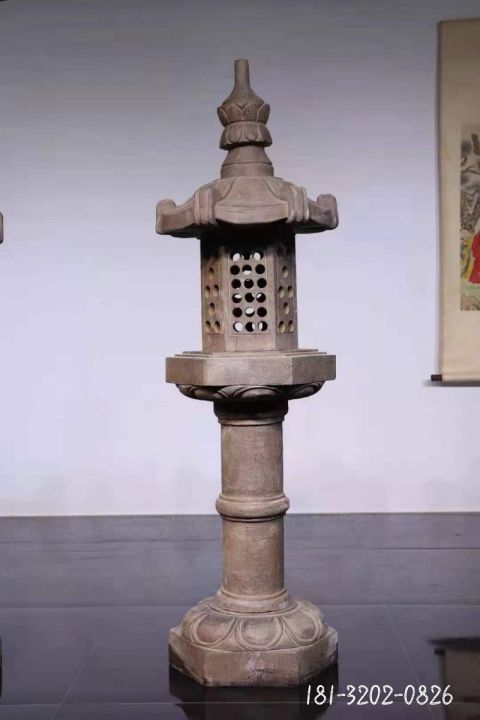 石雕别墅仿古石灯雕塑