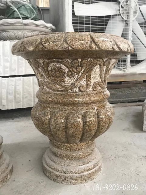 石雕庭院花盆雕塑