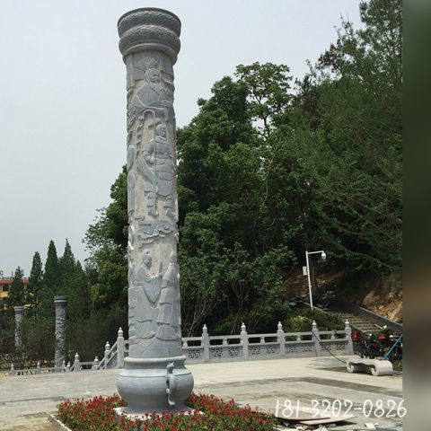 公园建筑龙柱石雕