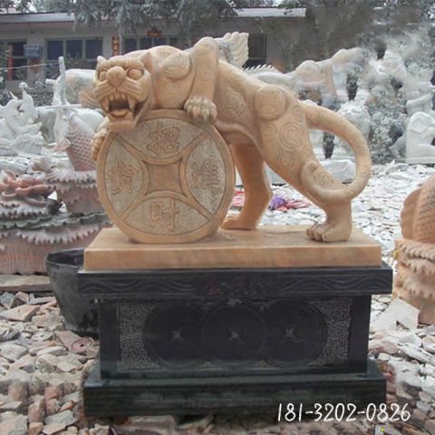 石雕公园猎豹动物雕塑