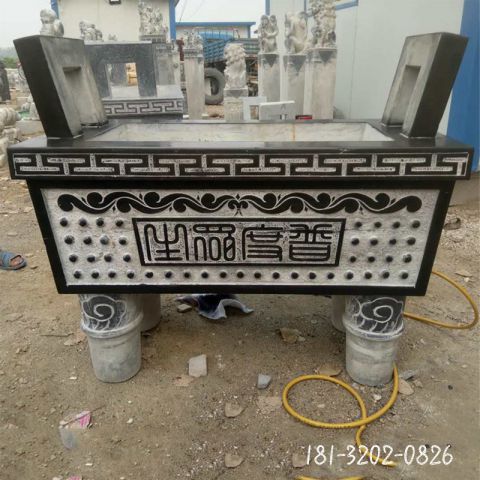 仿古寺庙方形香炉雕塑