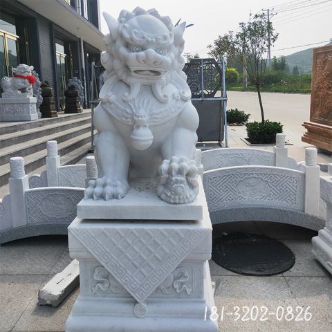 仿古狮子门墩石雕雕塑