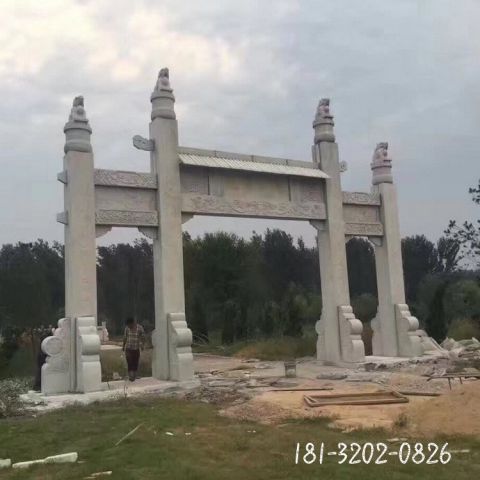 乡镇三门石牌坊雕塑