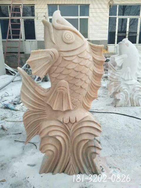 园林鲤鱼动物石雕