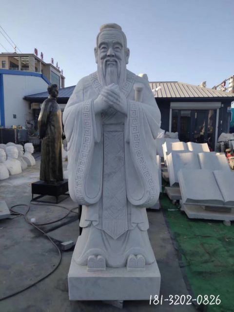 古代大型孔子石雕