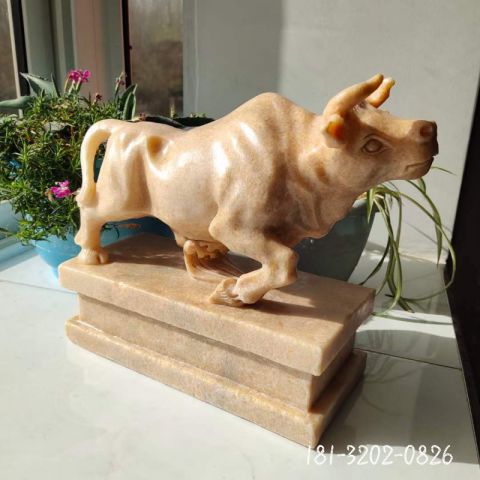 公园石雕华尔街牛雕塑