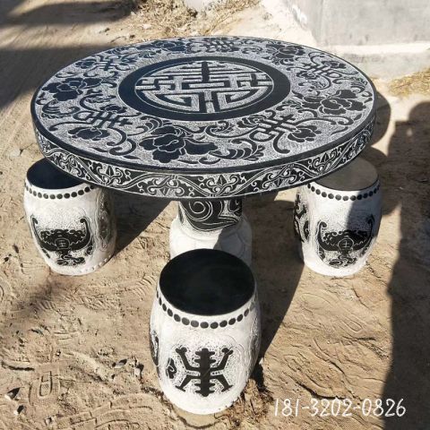 仿古石雕桌椅雕塑