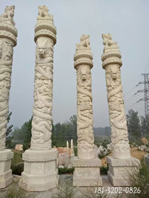 龙柱景观石雕雕塑