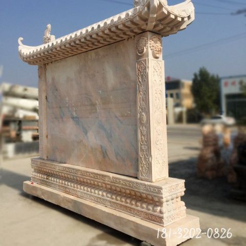 鹤鹿同春影壁墙石雕