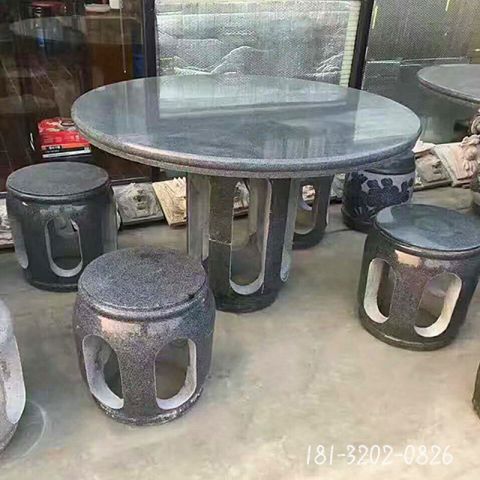 庭院景观圆桌凳雕塑