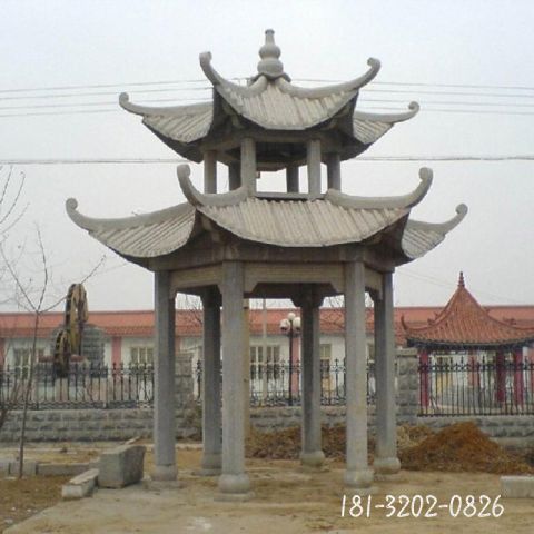 大型建筑双层凉亭石雕