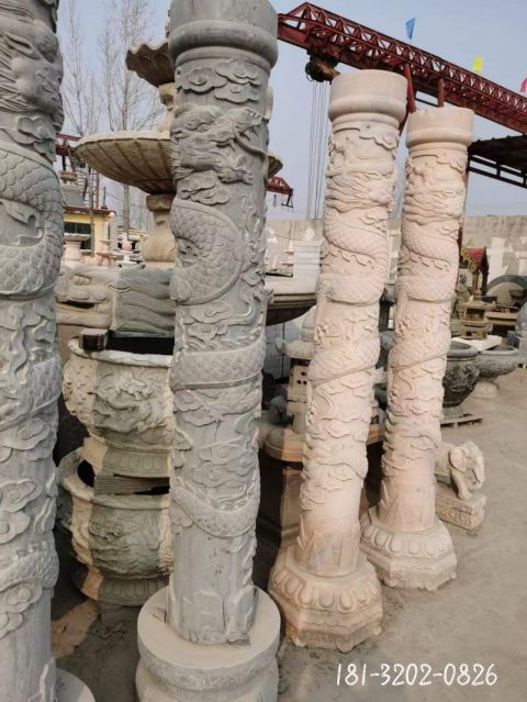 大型龙柱建筑雕塑