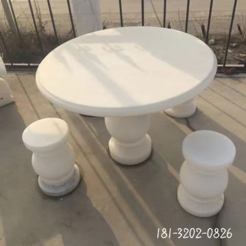 汉白玉别墅圆桌雕塑