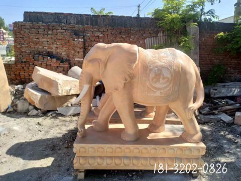 庭院晚霞红动物大象雕塑