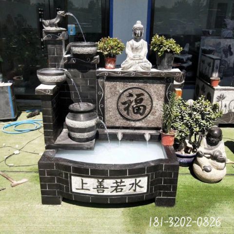 大型仿古流水池石雕