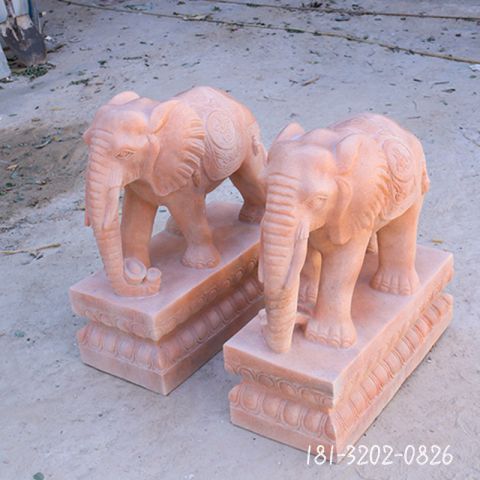 公园石雕招财大象雕塑