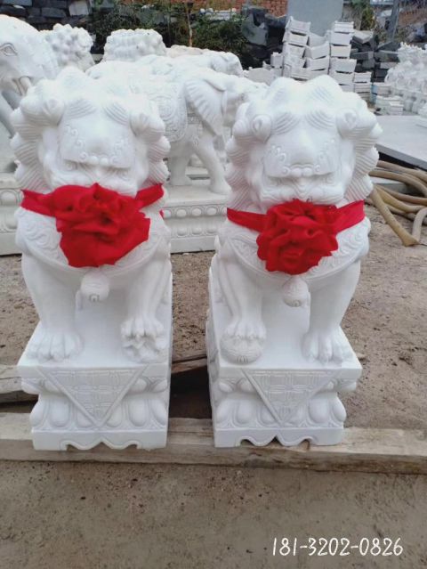 汉白玉招财狮子雕塑