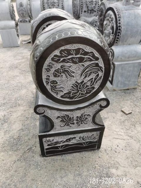 庭院青石抱鼓石雕塑