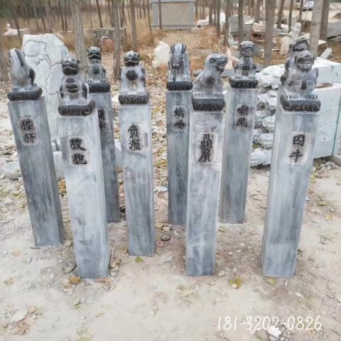 古代拴马桩建筑雕塑