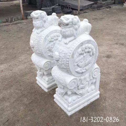 大型汉白玉门墩雕塑