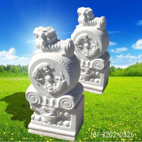 汉白玉仿古抱鼓石雕塑