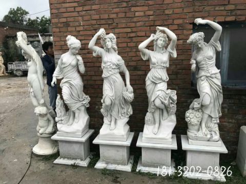 广场大理石四季神雕塑