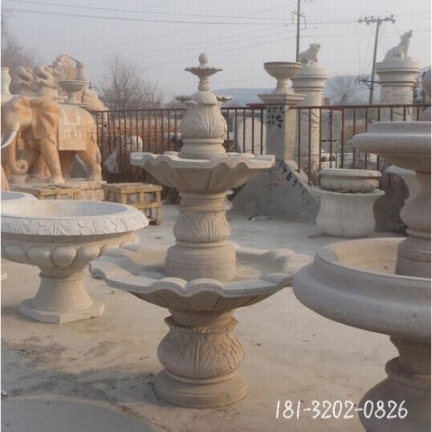 公园多层景观喷泉石雕