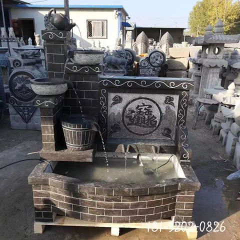 招财进宝流水池雕塑
