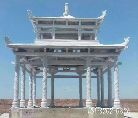 公园双层凉亭雕塑