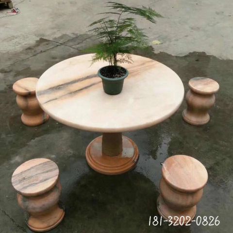 小区仿古石桌凳雕塑